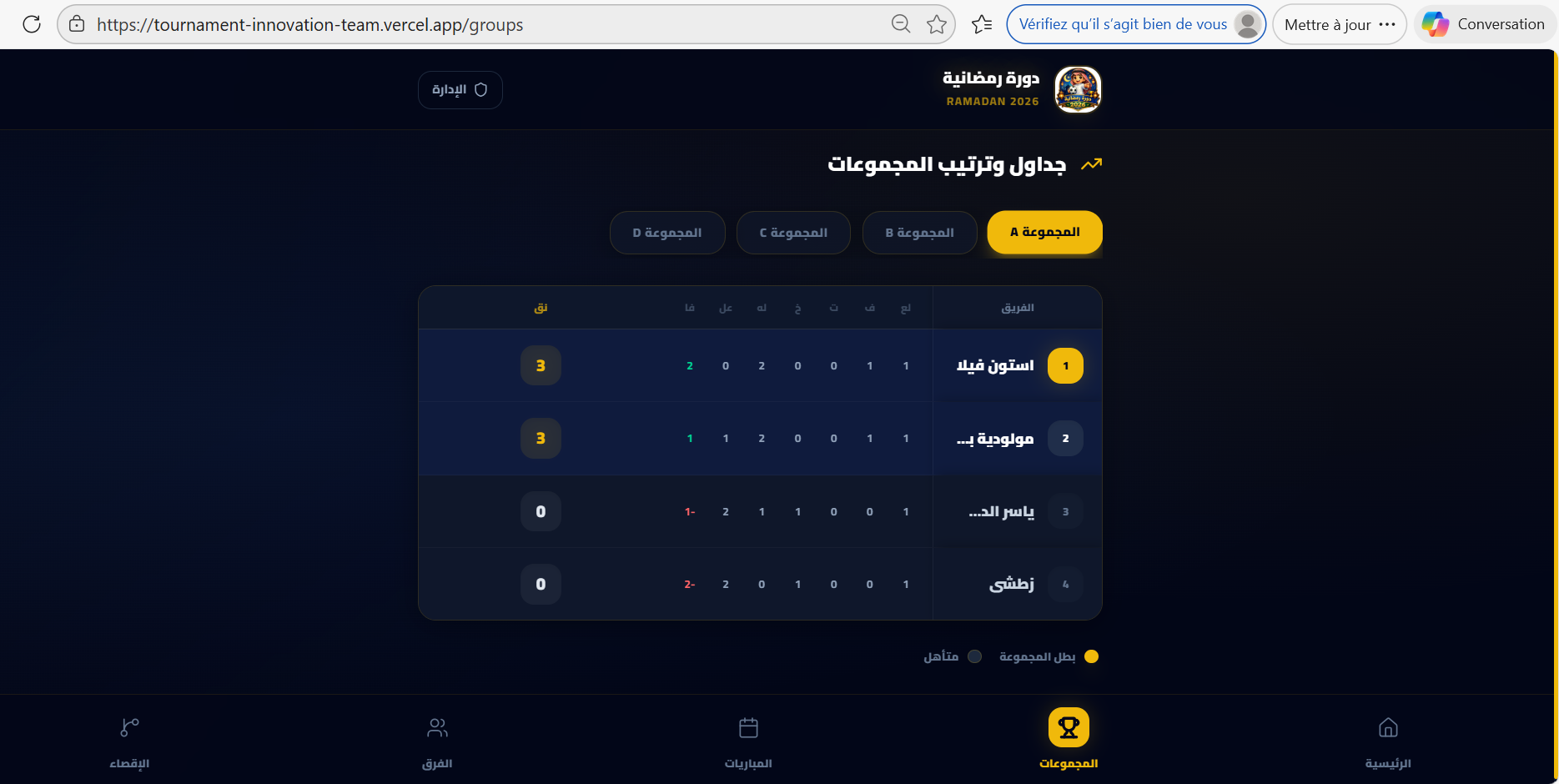 Tournament Management bousaada 